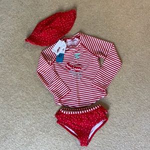 Jessica Simpson 3 piece rash guard bikini 4T